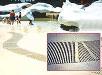 Pultruded grating can be ordered with a durable non-skid surface.